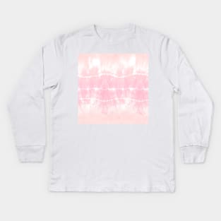 Tie-Dye Blush Stripes Kids Long Sleeve T-Shirt